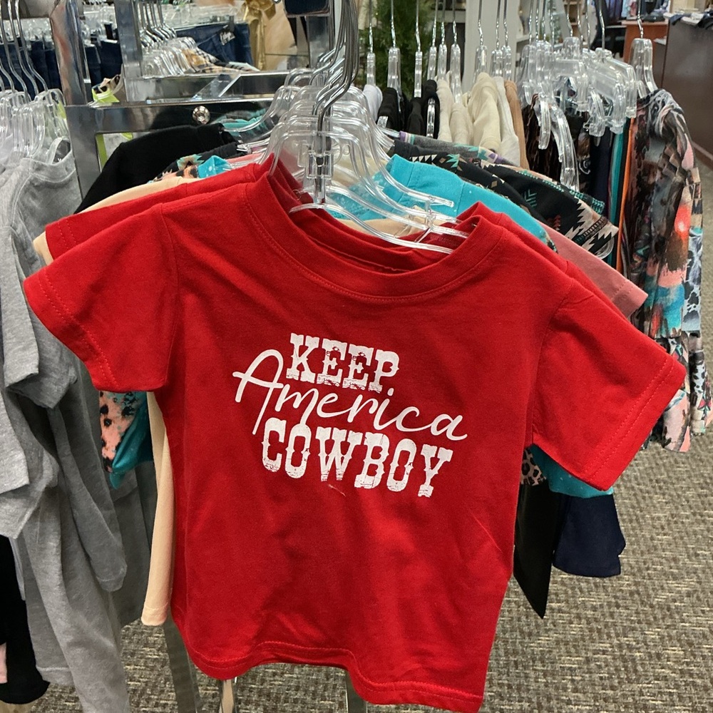 Red Kids Cowboy Graphic T-Shirt